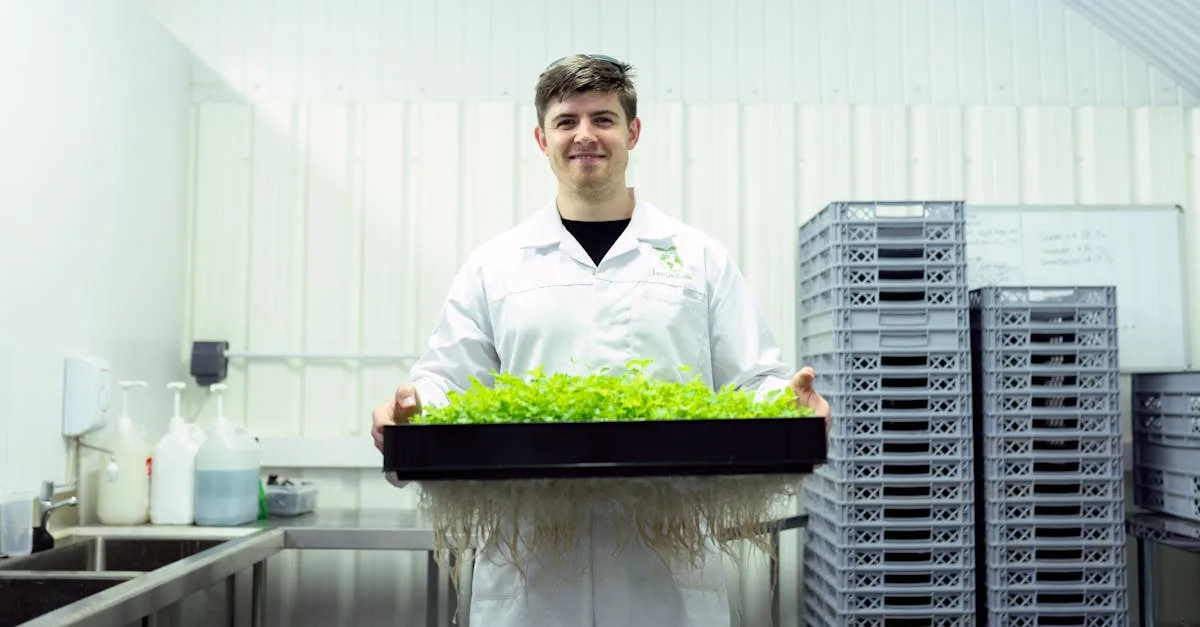 ferme durable innovante alliant technologie avancée et pratiques écologiques pour un avenir agricole respectueux de l'environnement.